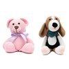 Kit urso rosa e cachorro beagle em amigurumi