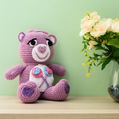 Ursinho Carinhoso Lilás em amigurumi - loja online