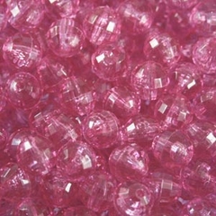B10-40-Bolinha Facetada 10mm 530 unidades - rosa escuro transparente (65)