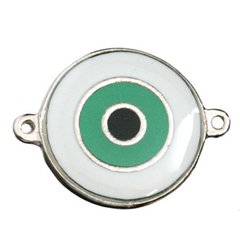3-170-Olho Grego Resinado G - Dupla Face c/ duas saídas (verde)