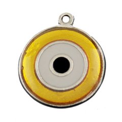 3-045-Olho Grego Resinado G (amarelo metálico)