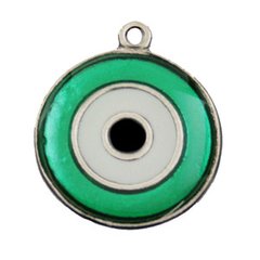 3-047-Olho Grego Resinado G (verde matálico)