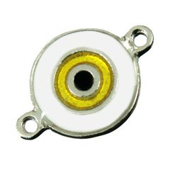3-080-Olho Grego Resinado G - c/ duas saídas (amarelo metálico )