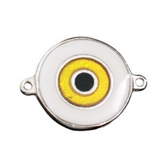 3-150-Olho Grego Resinado M - Dupla Face (amarelo metálico)