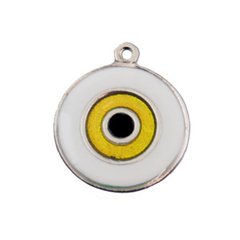 3-024-Olho Grego Resinado M (amarelo metálico)