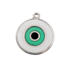 3-026-Olho Grego Resinado M (verde metálico)