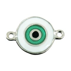 3-068-Olho Grego Resinado M c/ duas saídas (verde metálico)