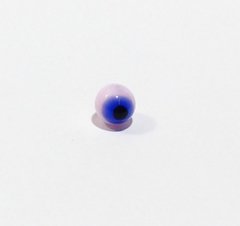 41-099-Olho grego 8mm rosa c/ olho azul - 10 unidades