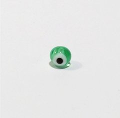 41-102-Olho grego 8mm  verde transparente - 10 unidades