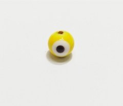 41-104-Olho grego 8mm amarelo mesclado - 10 unidades
