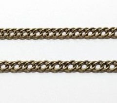 C128-Corrente Elo duplo (5X8mm) ouro velho Ferro - 1mt