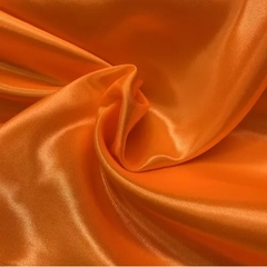 Tela Raso Naranja Fluor x metro Ancho 150cm