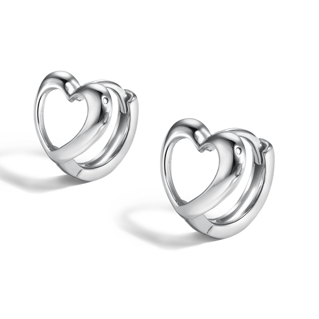Aros Argolla Corazon Plata 8 MM Comprar en Joyas ZJ