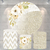 Kit Painel + Trio de Cilindros Sublimados Floral Bege KIT850