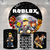 Kit Painel + Trio de Cilindros Sublimados Roblox Preto KIT1103