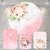 Kit Painel + Trio de Cilindros Sublimados Floral Glitter Rosé KIT192