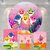 Kit Painel + Trio de Cilindros Sublimados Baby Shark Rosa KIT315