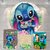 Kit Painel + Trio de Cilindros Sublimados Lilo Stitch KIT373