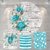 Kit Painel + Trio de Cilindros Sublimados Floral Azul Tiffany KIT378 - comprar online