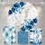 Kit Painel + Trio de Cilindros Sublimados Floral Azul KIT380