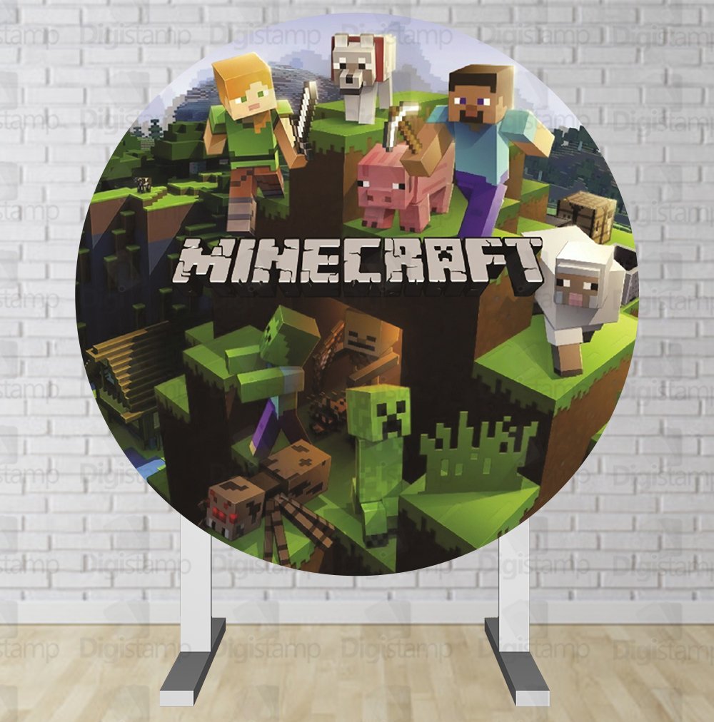 Minecraft Com Painel Redondo Álbum III – Dilce Festas