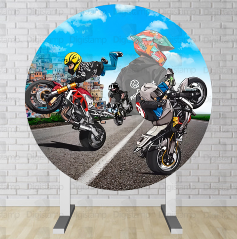 Kit Painel + Displays Festa Infantil Moto Grau Motocross