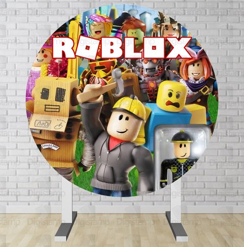 PAINEL ABRE FÁCIL ROBLOX REDONDO EM TECIDO NÃO PRECISA DE SUPORTE MONTE EM  SEGUNDOS