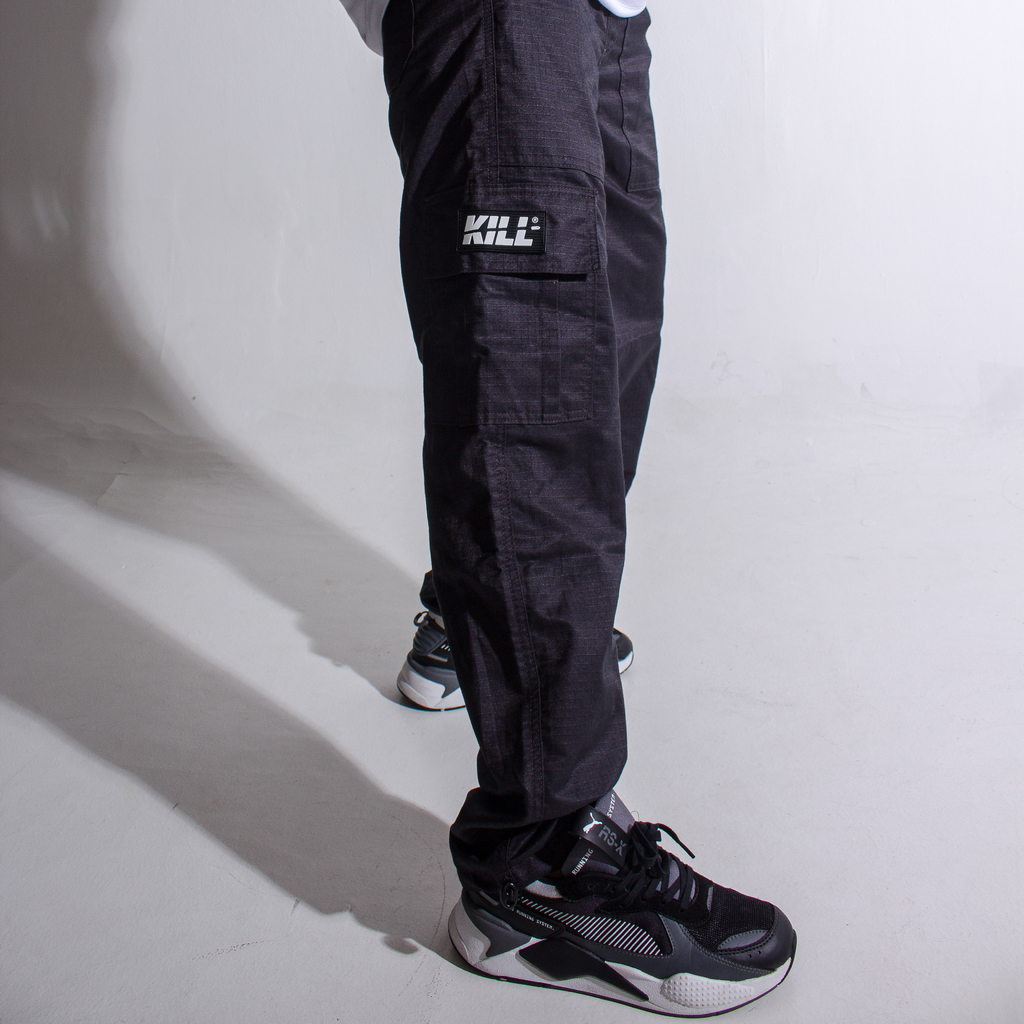 Calça Cargo Rip Stop Preto - Kill Supply