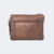 Bolsa carteiro de couro masculina para notebook Pelli Brasil - marrom café - costas
