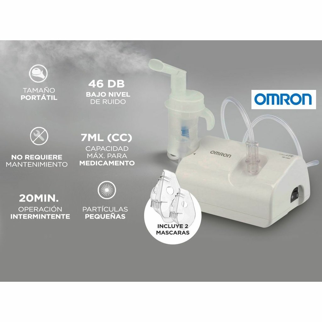 Nebulizador De Compresor Con V.V.T. Omron NE-C801S – Caterina Articulos  Medicos