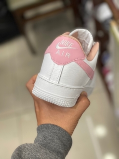 Air Force Feminino Branco Rosa Claro Couro