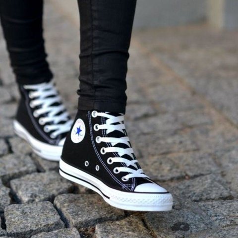 All Star Converse Preto Plataforma Cano Alto