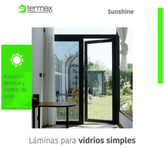 Lámina Sunshine - Tonalizada (calor - brillo - uv) 1.52 m ancho x 1 m largo. Film control solar para vidrios. - tienda online