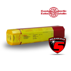 Caja de soldadura XHD 6713 de 3.2 mm, marca Eutectic Castolin, con envase amarillo y rojo.