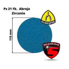 DISCO CON ABROJO PS 21 FK 115 MM ZIRCONIO GR 150 - comprar online