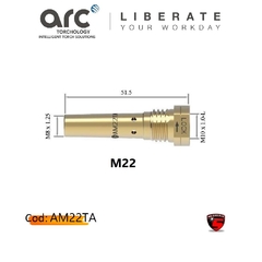 PORTA PICO M22 ARC BRONCE 51.5MM Cod AM22TA - comprar online