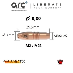 TUBO DE CONTACTO M6X28MM ARC 0.8 MM Cod AM2CT08 - comprar online
