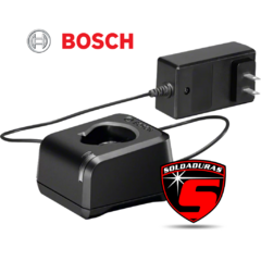 Cargador Bosch GAL 12V-20, diseño compacto y moderno, ideal para herramientas eléctricas.