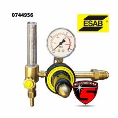 REGULADOR ESAB P/ ARGON - FLUJOMETRO. Rgulador de gas con flujómetro integrado, diseñado específicamente para su uso con gas argón en aplicaciones de soldadura TIG y MIG. Fabricado por ESAB, este regulador permite un control preciso del flujo de argón, as