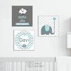 Kit 3 Placas decorativas - Nuvem Feliz e Elefante