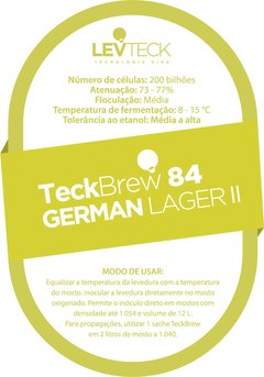 Fermento líquido para cerveja Levteck - TB84 German Lager II - comprar online