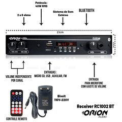 Kit Som Ambiente Amplificador Bt Fm + 2 Arandelas Quadradas na internet