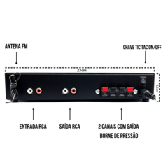 Kit Som Ambiente Amplificador Bluetooth + 2 Arandelas Gesso - loja online