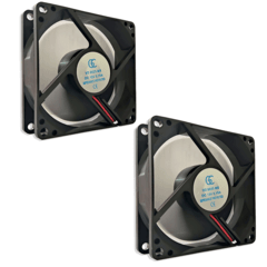 Kit 2 Micro Ventilador 80x80x25 Gc Fan Cooler 12v 0,15a 80mm