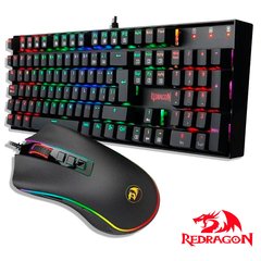 Kit Gamer Redragon Teclado Mitra Rgb+mouse Cobra 10000 Dpi Switch RED