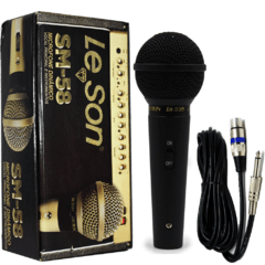 Microfone Profissional Leson Sm58 P4 Bk Preto Fosco - loja online