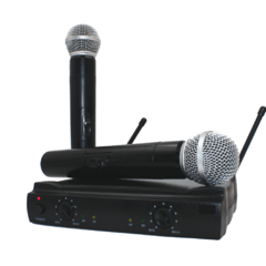 Microfone Sem Fio Uhf Wireless Bivolt Karaokê Profissional