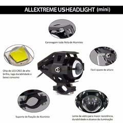 Par Farol Milha Ultra Led U5 Auxiliar Moto U5 Xenon Otimo na internet