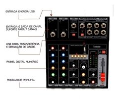 Mesa De Som 5 Canais Mp3 Estéreos Efeitos Usb Tomate Tyt-005 - loja online