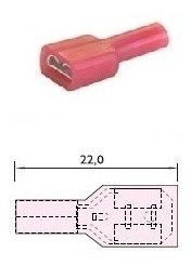 100 Terminais Fêmea Isolação Total Cabo 0,50-1,50mm Vermelho - comprar online